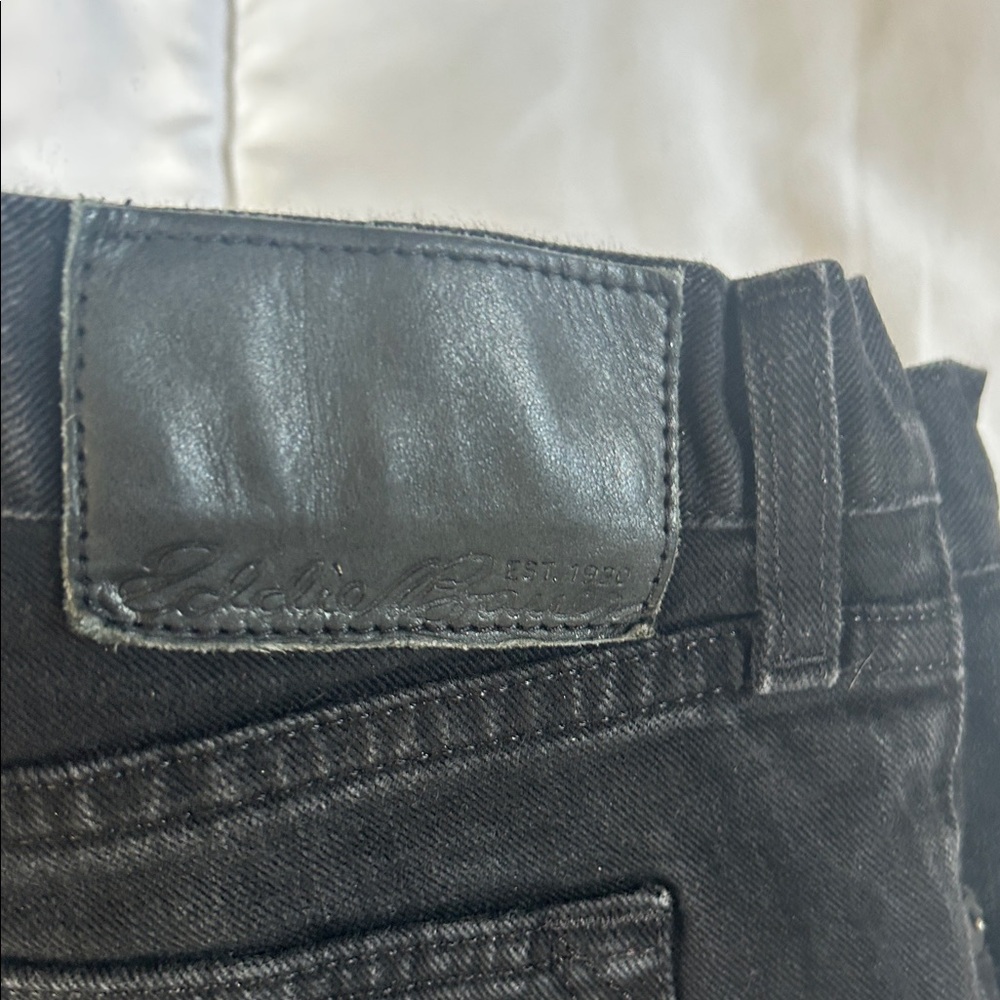 Eddie Bauer Black Denim Jeans with Leather Brand Patch